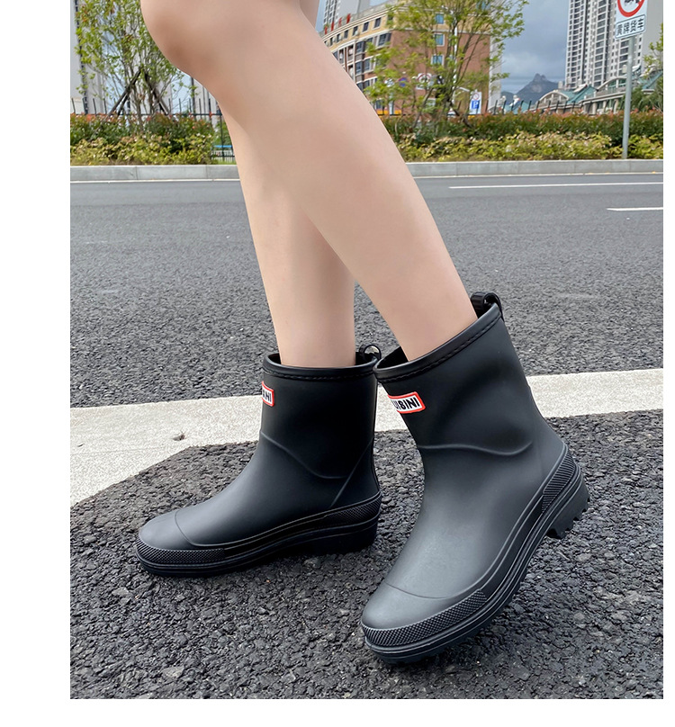 跨境时尚女雨鞋防滑水鞋防水雨靴韩版新款短筒套脚休闲工作出口详情21