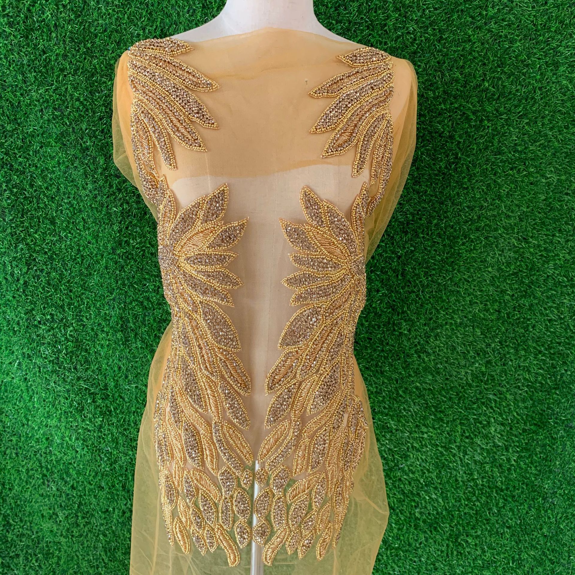 2022新款重手工贴花40*70CM婚纱礼服亮片贴花详情2