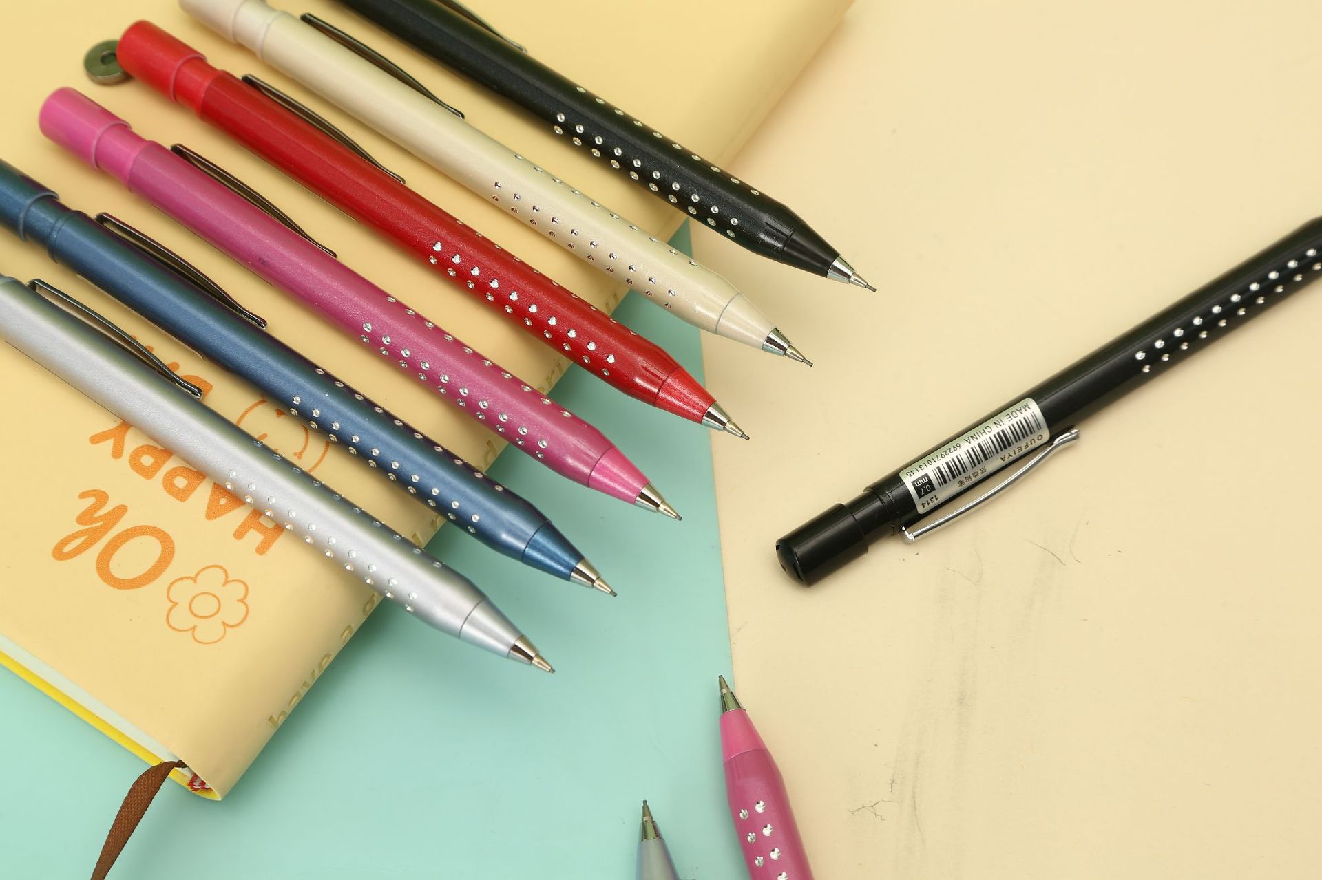 Oufeiya 1314 metal rod weighted office automatic pencil factory direct sales, press pencil wholesale pic 2