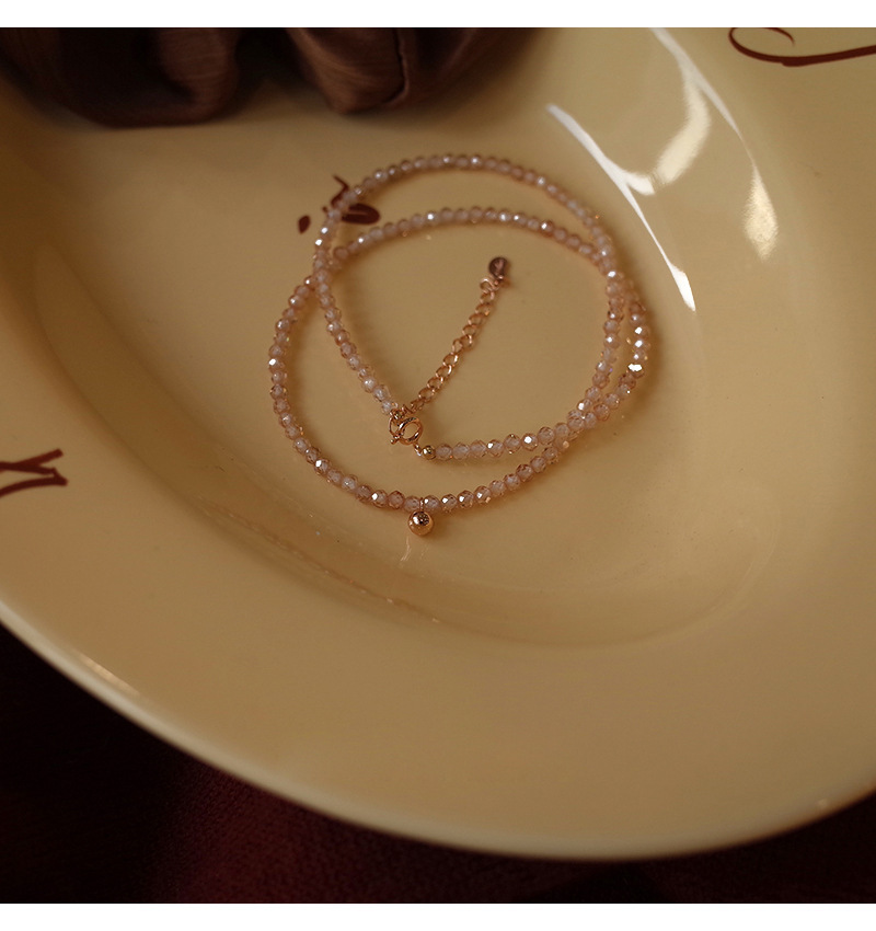 钛钢流金岁月闪耀太阳石串珠项链女夏天气质网红同款设计感锁骨链详情3