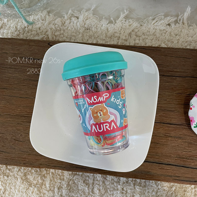 新款韩系可爱糖果色扎头发皮筋宝宝辫子一次性头绳瓶装日系发饰女详情7