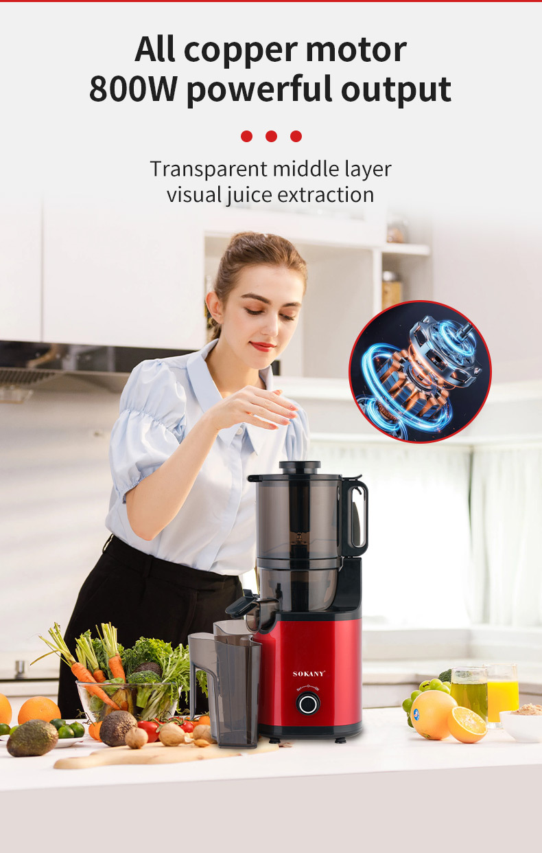 Foreign trade export SOKANY01009 juicer, large-diameter slow juicer, 800W multi-functional household juicer pic 8