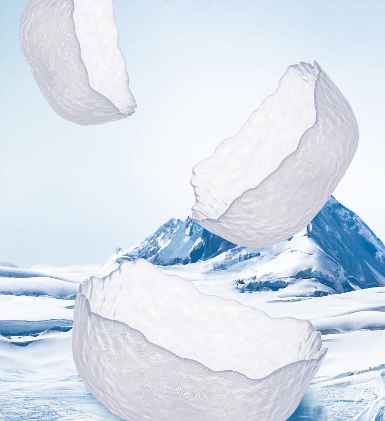 Glass fruit plate, large household salad bowl decoration, snack arrangement, hammer-patterned transparent creative Japanese dessert plate pic 3