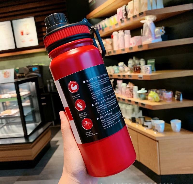 Cross-border 304 stainless steel insulated cup, outdoor portable mountain climbing sports water bottle, direct drinking, simple hand-held space pot pic 1