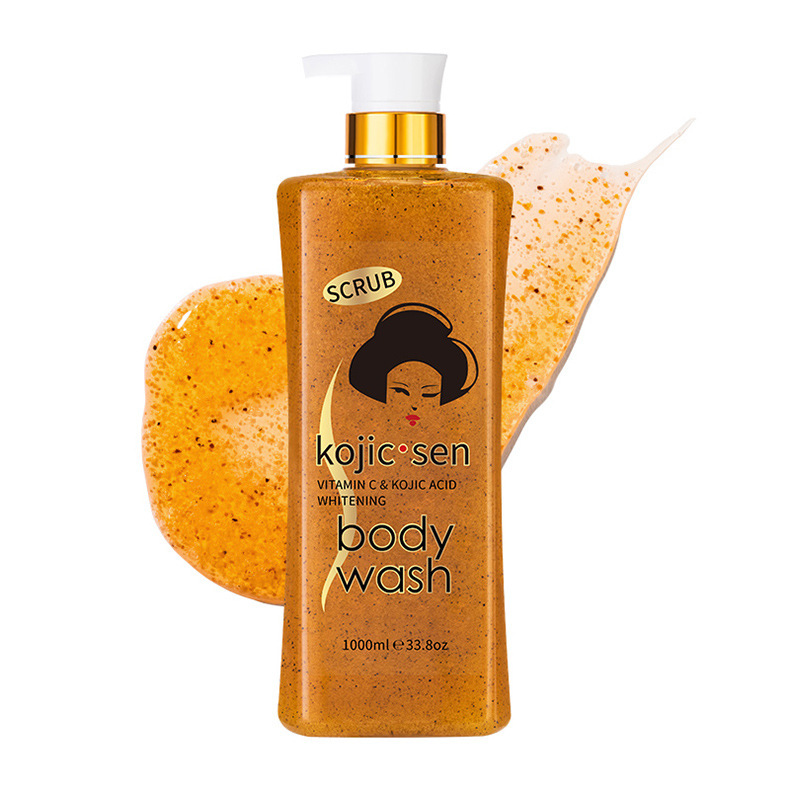 Foreign trade WWP Papaya Scrub Body Wash with Long-lasting Fragrance, Large Bottle Exfoliating Cross-border Turmeric Body Wash 1000ml pic 18