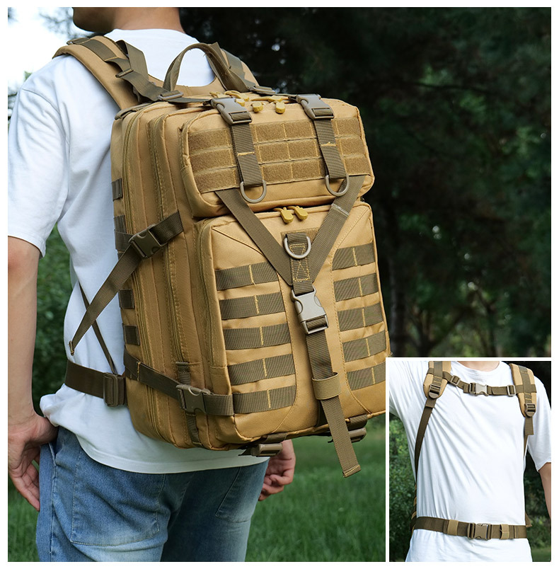 跨境战术包野外露营包登山包迷彩双肩包大容量高级感户外徒步背包详情20