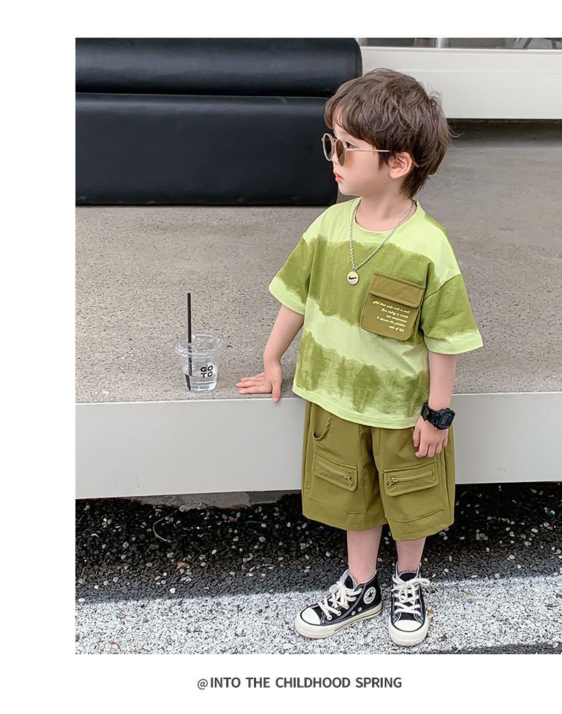 男童夏季短袖套装2024新款潮流韩版中小童薄款秋装潮酷男宝两件套详情13