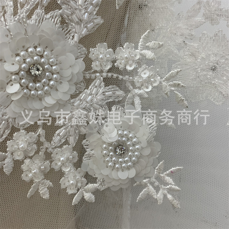 Sequined embroidery, applique, bubble bead, barcode, wedding dress, evening gown, clothing accessories and accessories pic 3