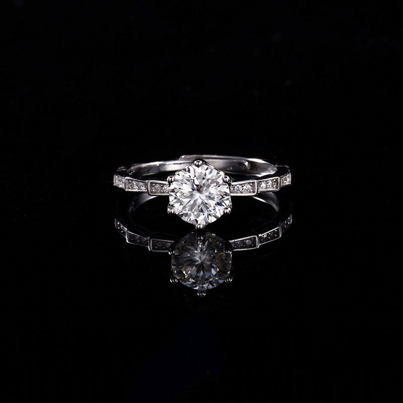 Zhuoheng Select 925 pure silver Moissanite ring wholesale, half of the market, rising steadily, open ring one carat pic 5