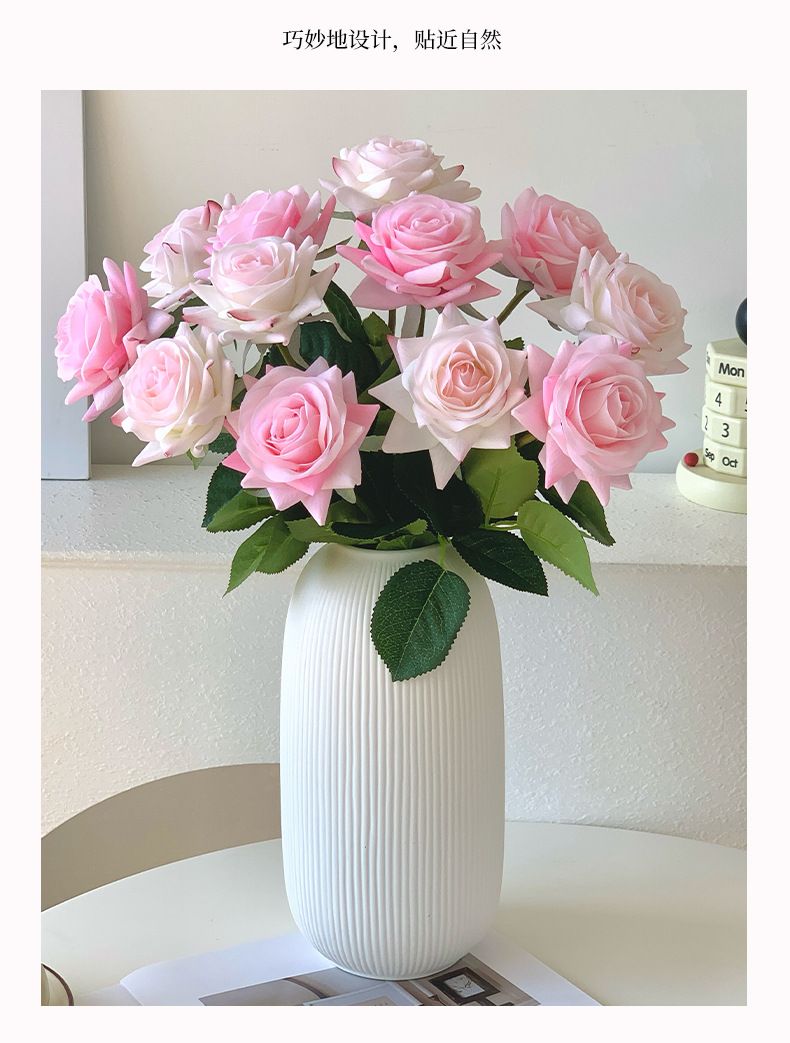 手感保湿润玫瑰花高级感逼真仿真花假花居装饰婚庆手捧花厂家批发详情12
