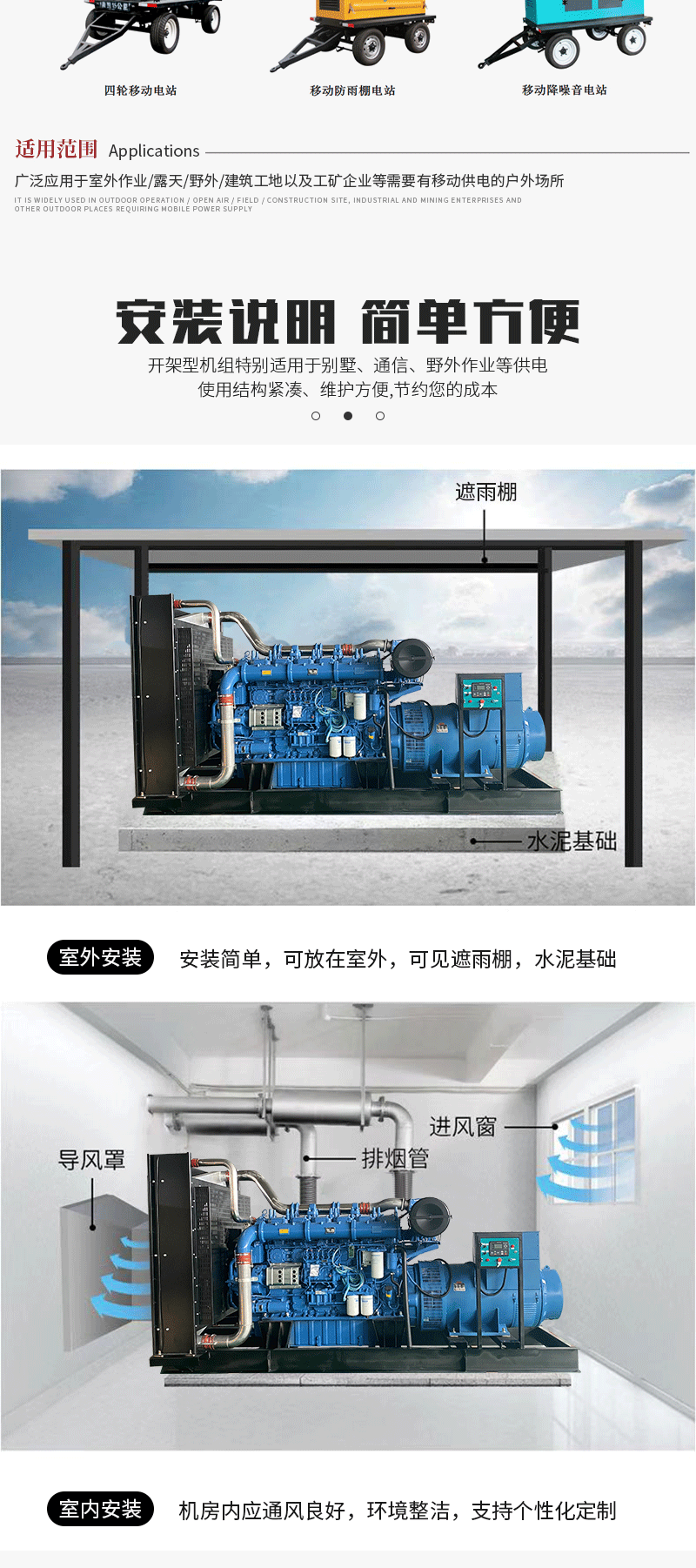 潍柴发电机组 100kw200kw300kw500kw发电机组 大型柴油机发电机组详情7