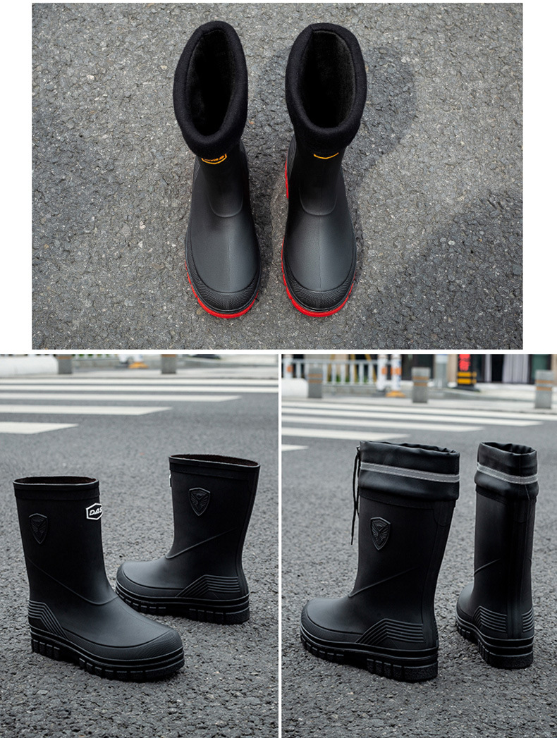 时尚男款水鞋防滑雨靴中筒韩版防水雨鞋新款短筒跨境出口厂家直销详情13