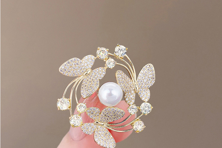 Butterfly brooches for women, high-end and niche, wholesale high-end pins, elegant and fixed clothes, suits, pearl accessories pic 23