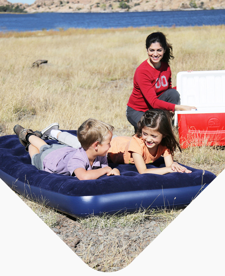 In stock: flocking air mattress, outdoor furniture, tent, inflatable bed, inflatable companion bed, PVC inflatable mattress pic 1