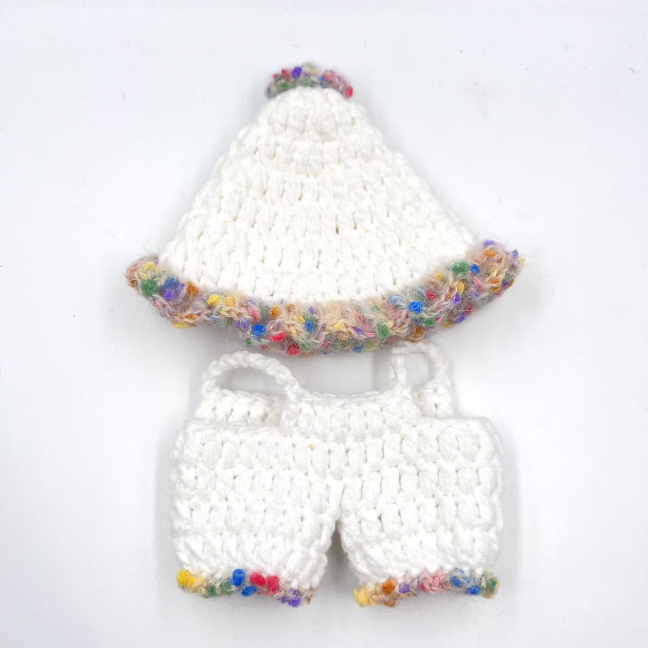 通用毛绒线迷你娃衣毛线手工钩织背带裤帽子套装玩偶娃衣批发详情16