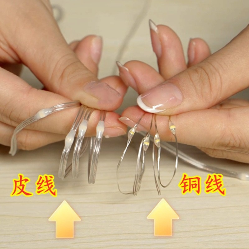 跨境亚马逊LED铜线灯窗帘灯串USB遥控3*3带挂钩圣诞婚庆卧室装饰详情2