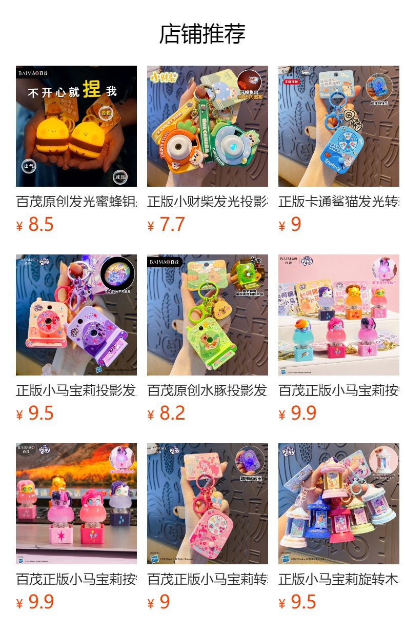 正版小马宝莉相框钥匙扣卡通梦幻旋转木马摇摇乐钥匙链包挂件礼品详情1