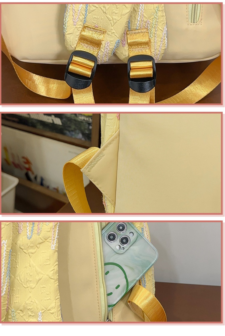 双肩包女生出游可爱少女简约大学生百搭轻便时尚春游中学上课书包详情48