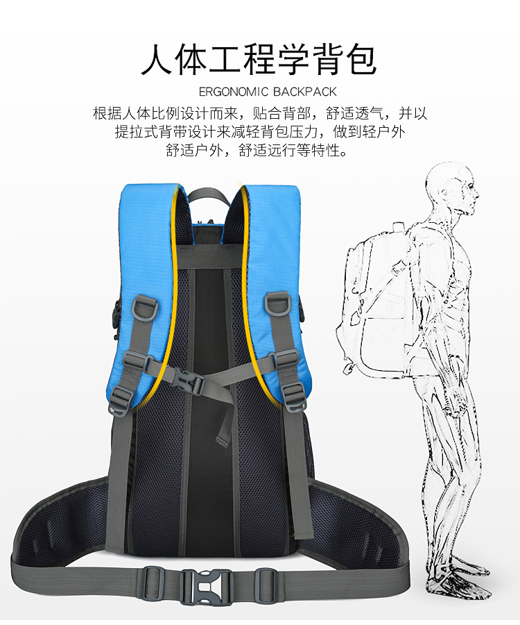 New fashionable outdoor mountaineering large-capacity lightweight hiking fitness travel bag, simple backpack for junior and senior high school students pic 11