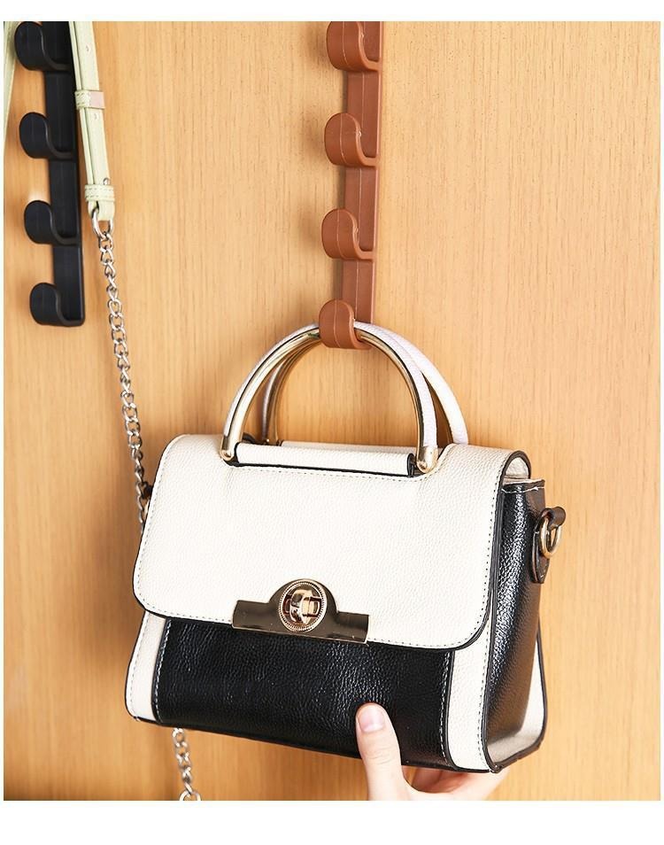 Wholesale of lock-behind hooks without drilling holes for wardrobes, hats, clothes and bags, dormitory wall-mounted storage racks pic 15