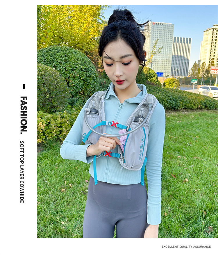 新款多功能尼龙跑步背包 安全反光运动背包水袋背包 骑行包详情16