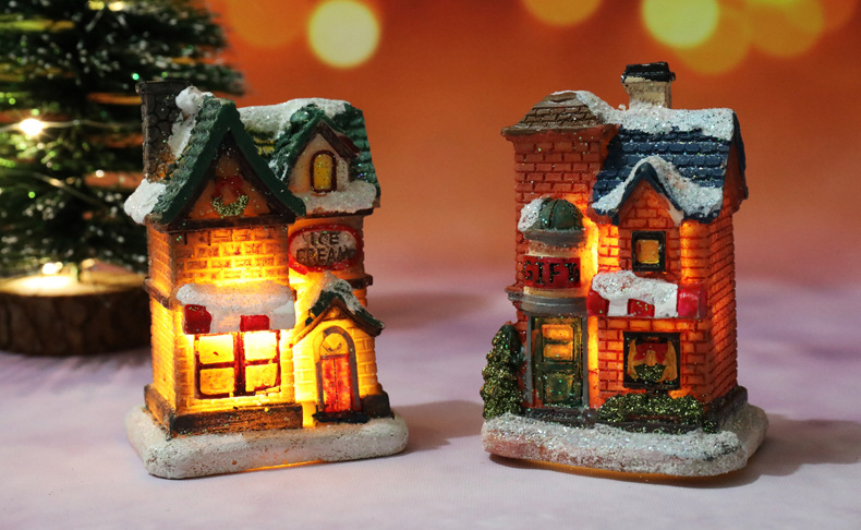 Christmas decorations, resin luminescent micro-landscape small houses, Christmas decorative small ornaments, gifts and supplies pic 17
