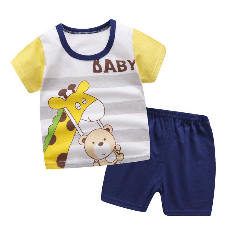 Wholesale of T-shirts for children aged 0-5, summer infants and toddlers, boys and girls, baby cotton short-sleeved shirts and shorts, baby half-sleeved shirts pic 12