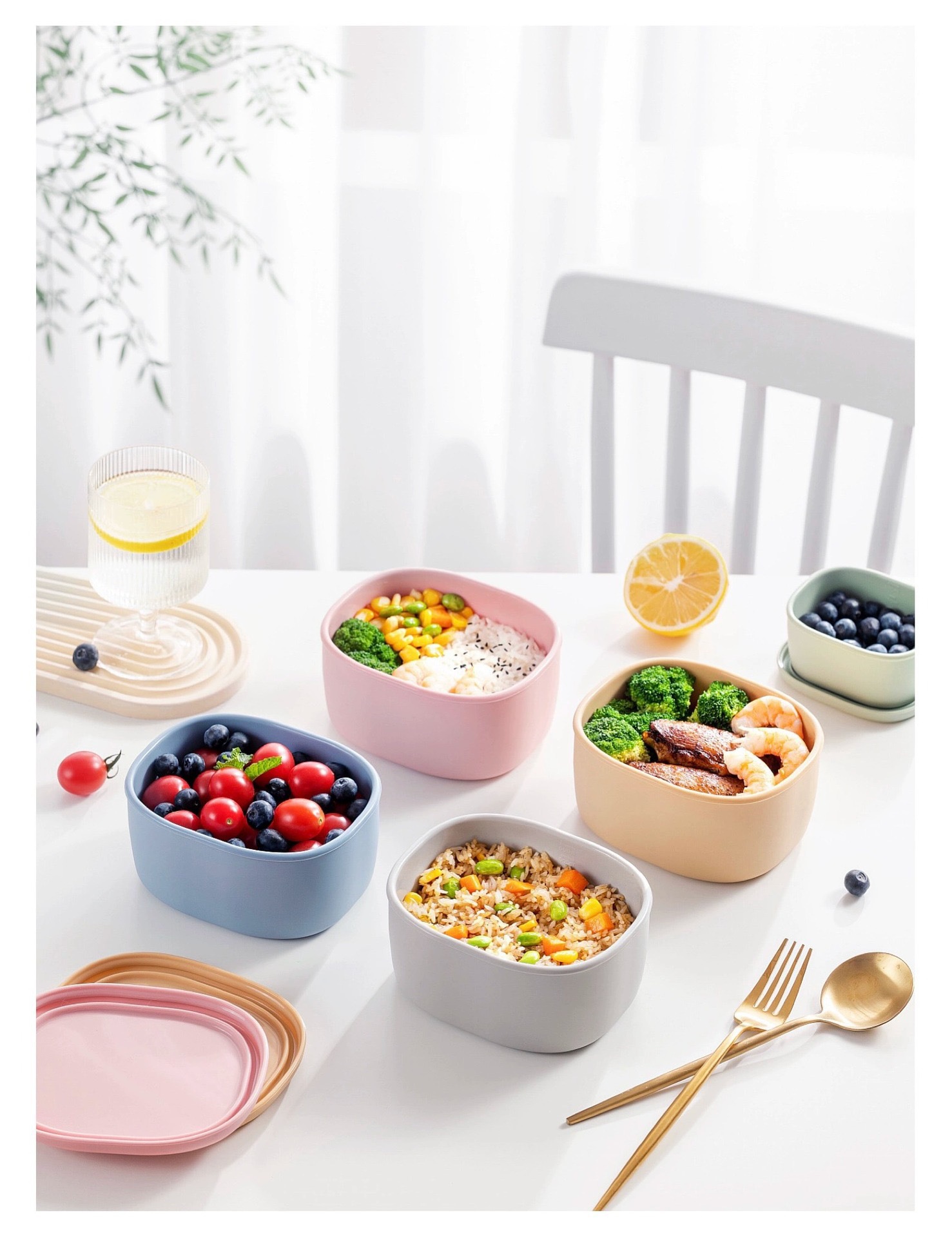 硅胶饭盒微波炉加热带盖上班族水果便当盒保鲜盒冰箱专用餐盒学生详情6