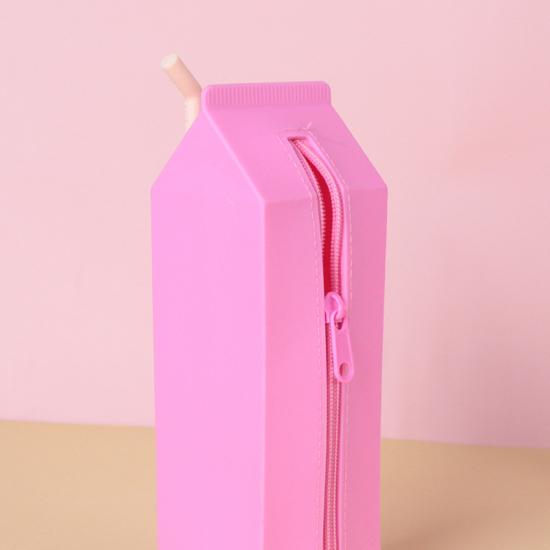 创意高颜值简约牛奶零食卡通笔袋大容量便携小学生文具盒收纳袋详情9