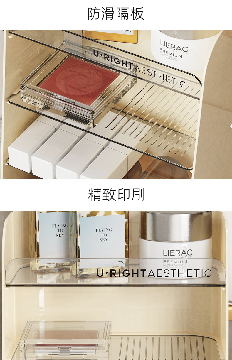 化妆品收纳盒桌面亚克力透明多层收纳架大容量洗漱护肤品置物架子 pic 13