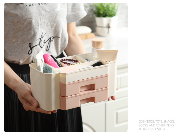 Pull-out cabinet desktop storage box, cosmetics, facial masks, lipsticks, skin care products compartments, plastic storage box, home organization box pic 21