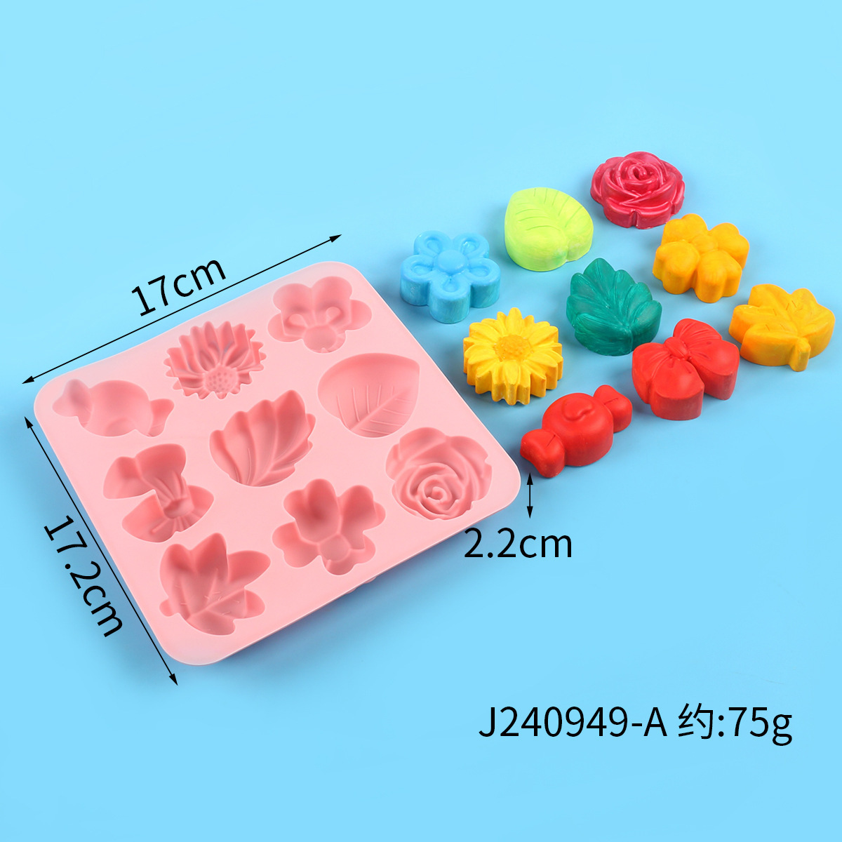 9 líneas de diferentes flores y hierbas forma de silicona de grado alimenticio molde de chocolate caramelo gelatina molde de polvo fresco molde de jabón artesanal DIY pic 5