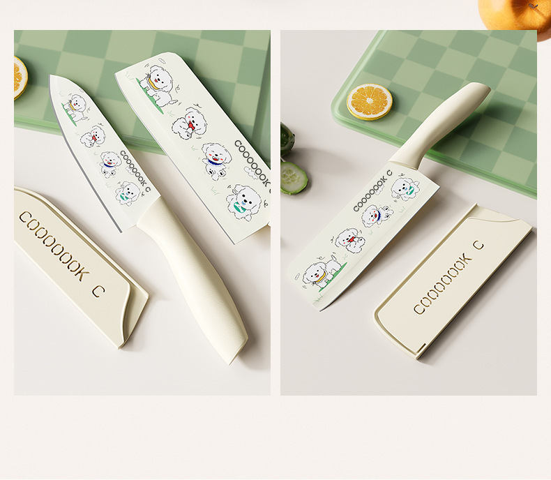 水果刀菜刀家用厨房切片切菜刀宝宝辅食刀具不锈钢女士印花厨师刀详情6