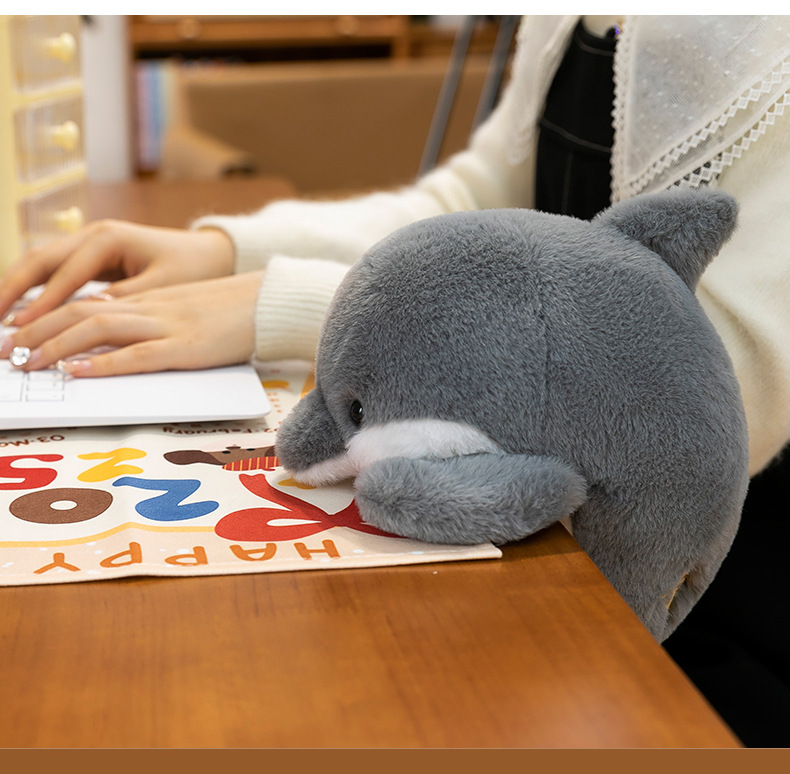 Wholesale of new cute dolphin shark, adorable ocean series plush sea lion figurines, healing dolls and birthday gifts pic 4