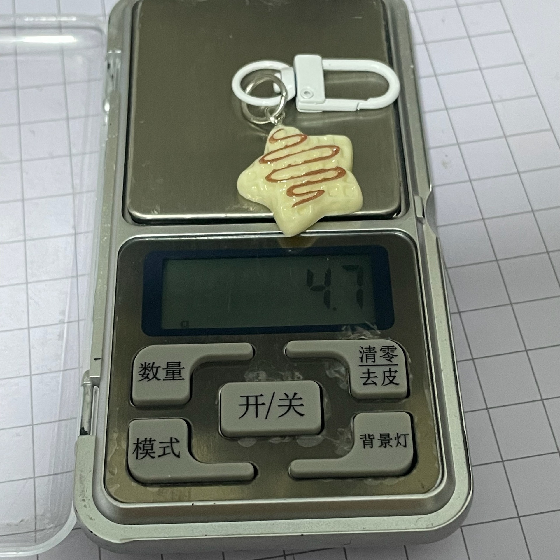 糖浆星星饼干钥匙扣可爱卡通树脂挂饰仿真食玩书包挂件闺蜜礼物详情2