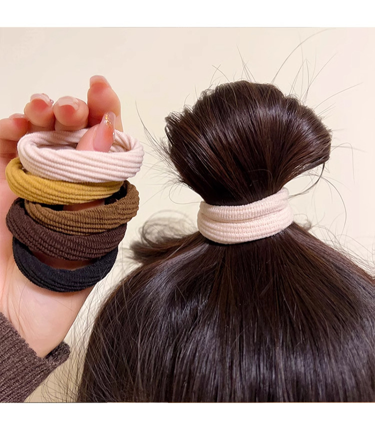 Retro style, high-elasticity hair tie, durable hair band, seamless leather band, new high ponytail bun headwear for women pic 4