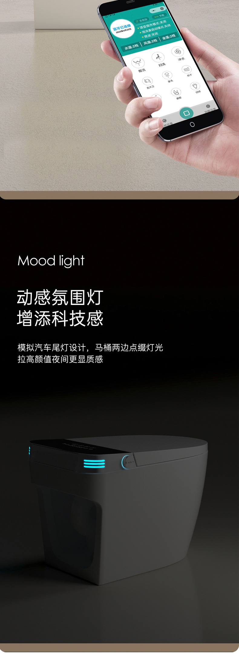 Chaozhou Factory Hotel project payment toilet, household integrated toilet, siphonic foam shield light intelligent toilet pic 10