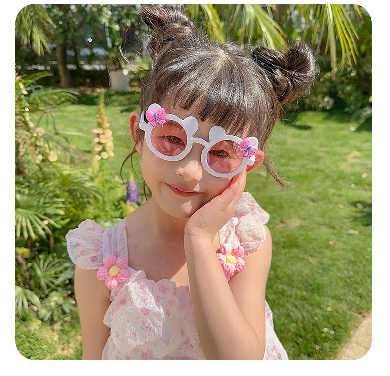 米奇儿童太阳镜墨镜遮阳防晒小孩太阳镜蝴蝶结卡通女童玩具眼镜详情8