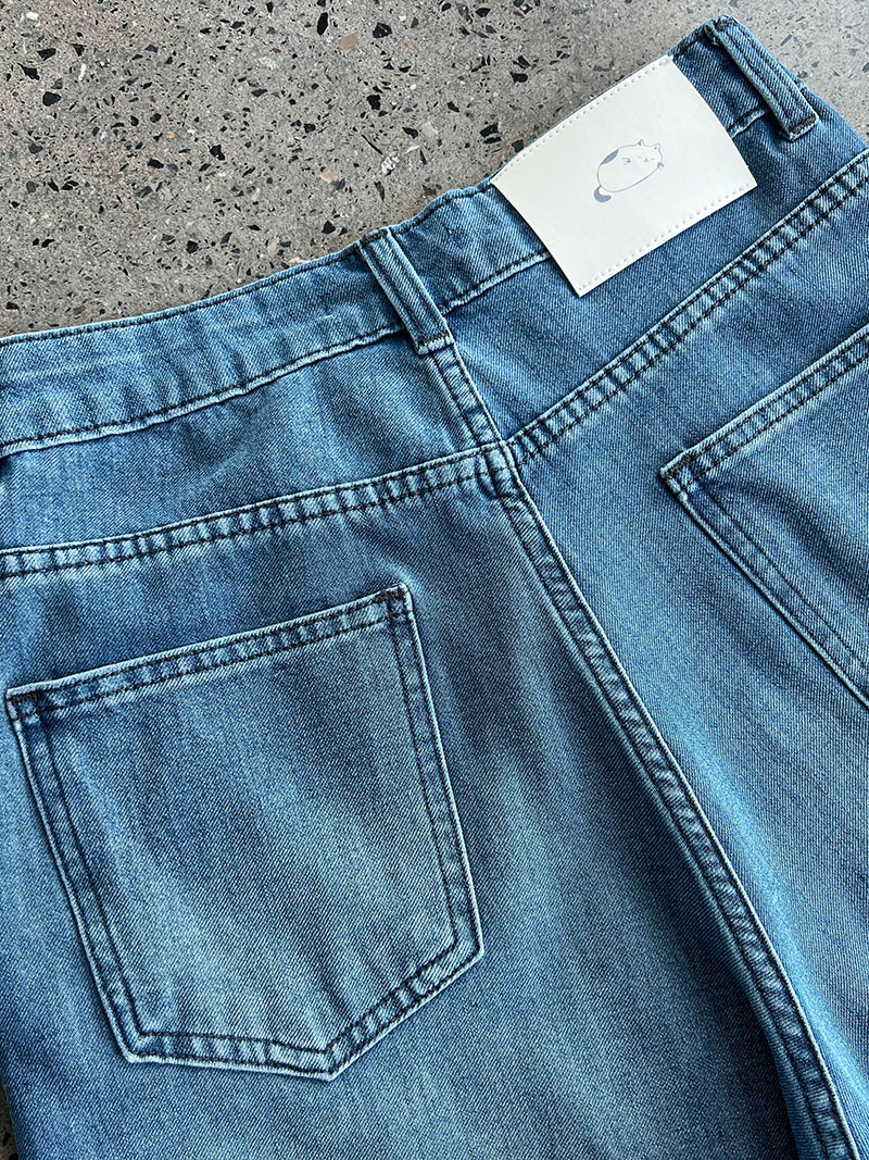 Luxi American 9-inch slightly flared jeans for women, 2025 Summer New style casual loose wide-leg pants with a drape, 68326 pic 46