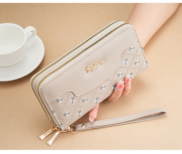 钱包女生长款新款韩版简约拼接手拿包wallet零钱包卡包女士高级感详情14