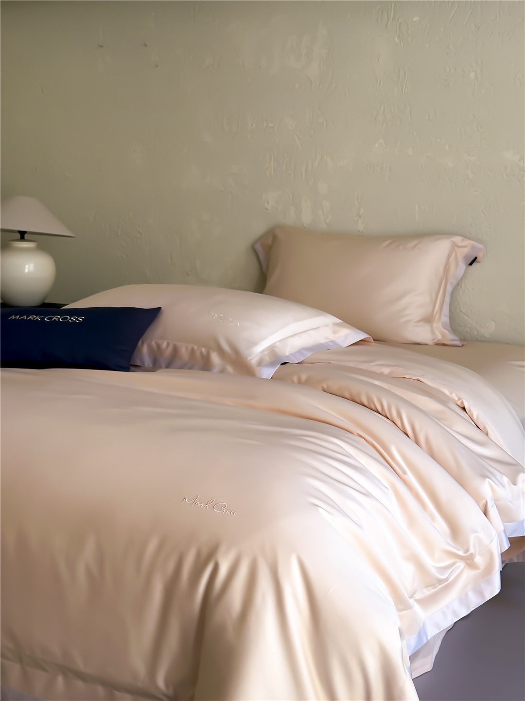 Minimalist style 100-count ultra-fine denier Tencel cotton four-piece set, high-end and silky smooth naked sleeping grade bedding pic 35