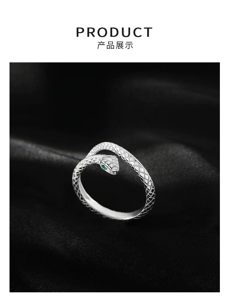925银针精致小灵蛇戒指女指环个性指尖配饰尾戒小众设计夏详情8