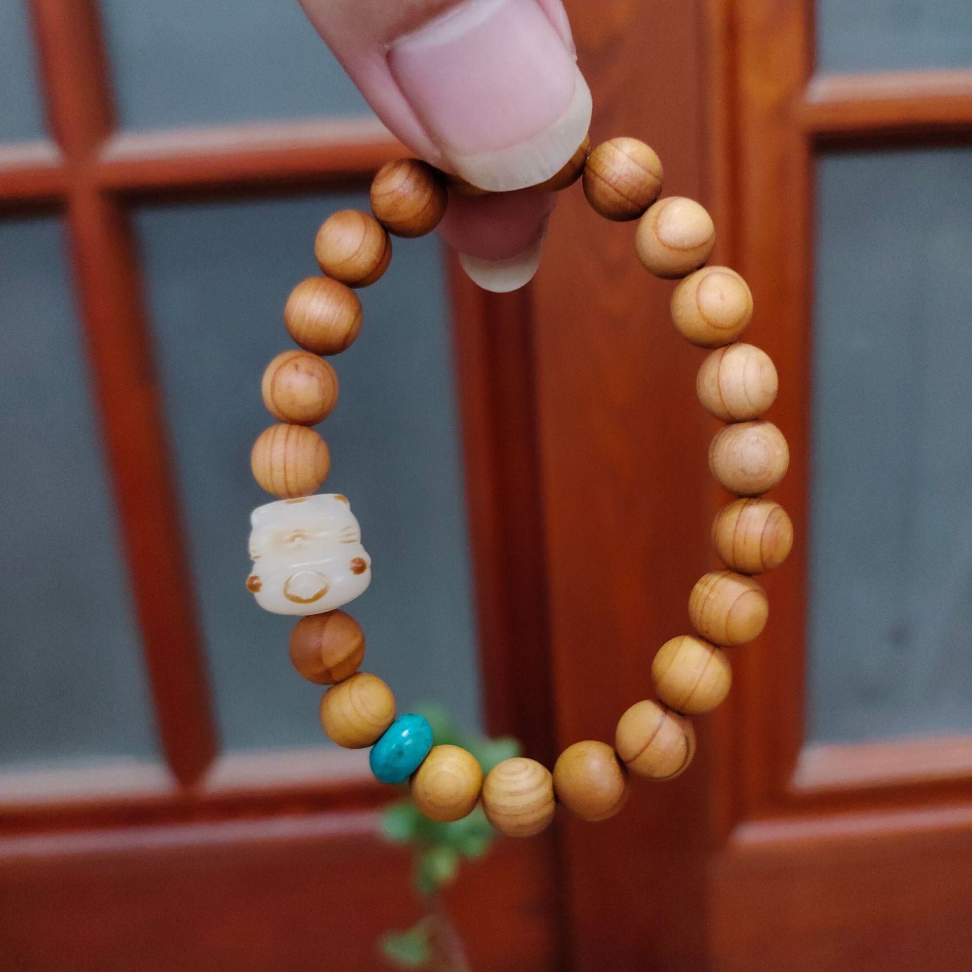 柏木质猫爪手串单圈炭烧猫爪女式檀香文玩佛珠手链景区寺庙款详情5