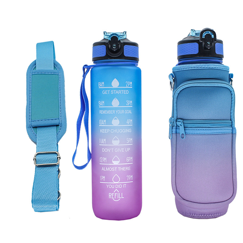 Wholesale SBR diving material outdoor sports water bottle cup covers, hand-held shoulder strap portable thermos flask protective covers from the manufacturer pic 40