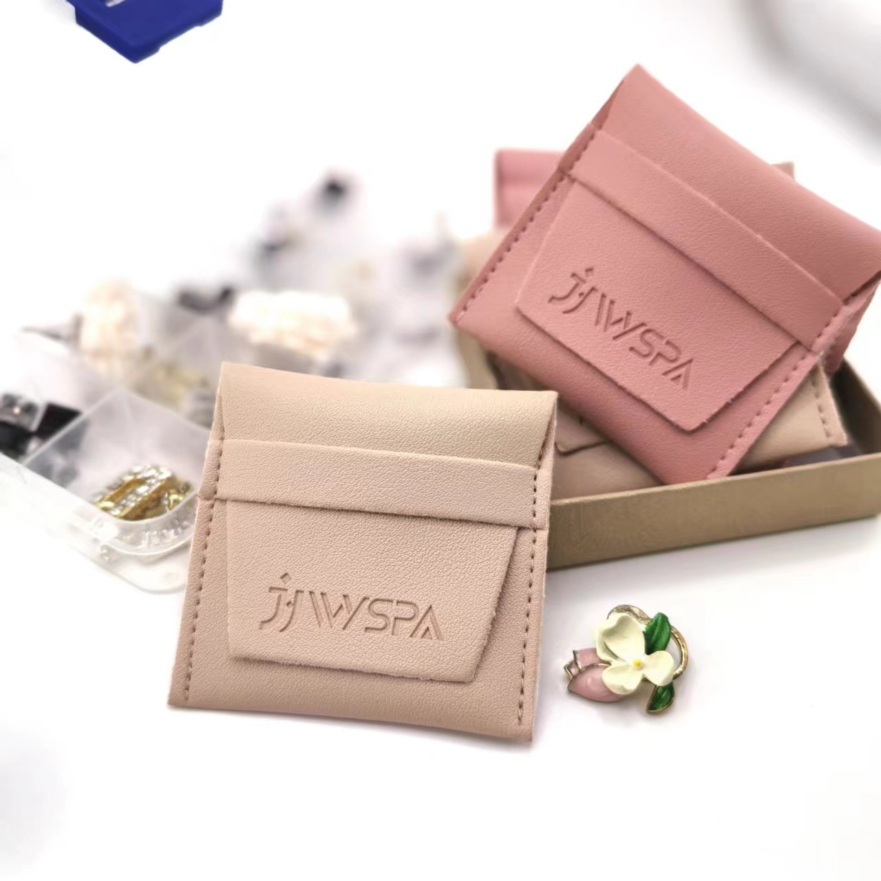 Leather envelope bags, flip-top snap bags, velvet bags, jewelry bags, fabric bags with logo printing, customized packaging bags pic 10