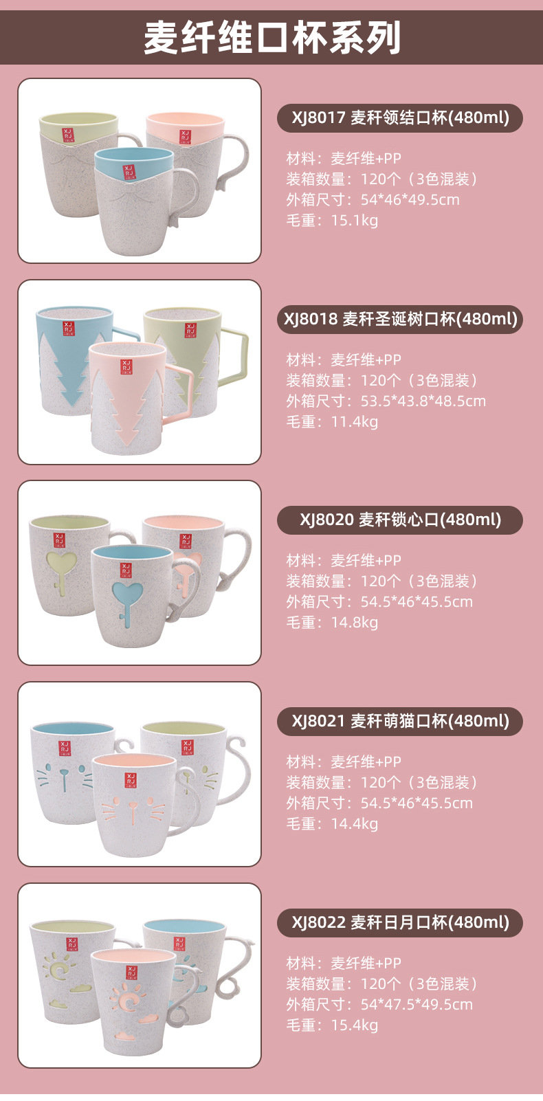 万福麦纤维塑料口杯卡通漱口杯饮水杯牙刷杯家用马克杯详情9