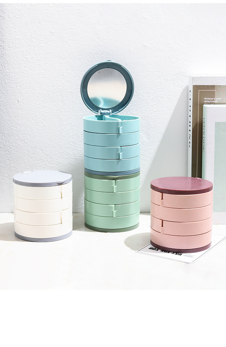 旋转耳钉耳环耳饰首饰收纳盒架小精致收拾饰品网红耳夹包多层盒子详情15