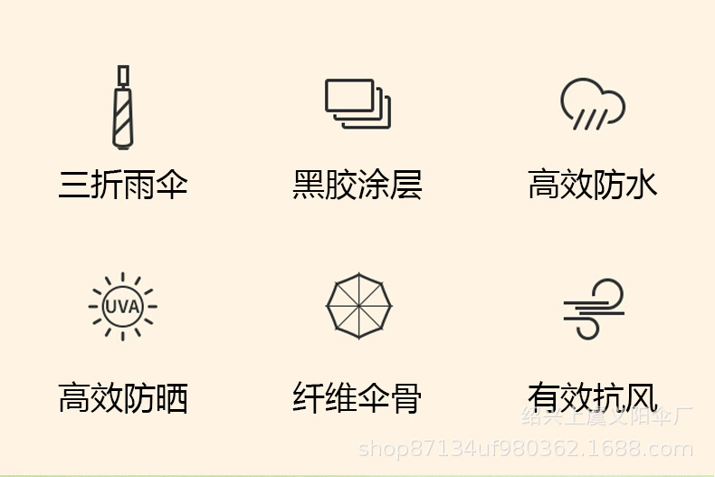 水果伞全自动抗风雨伞三折双人晴雨商务遮阳伞uv伞印制量大批发详情7