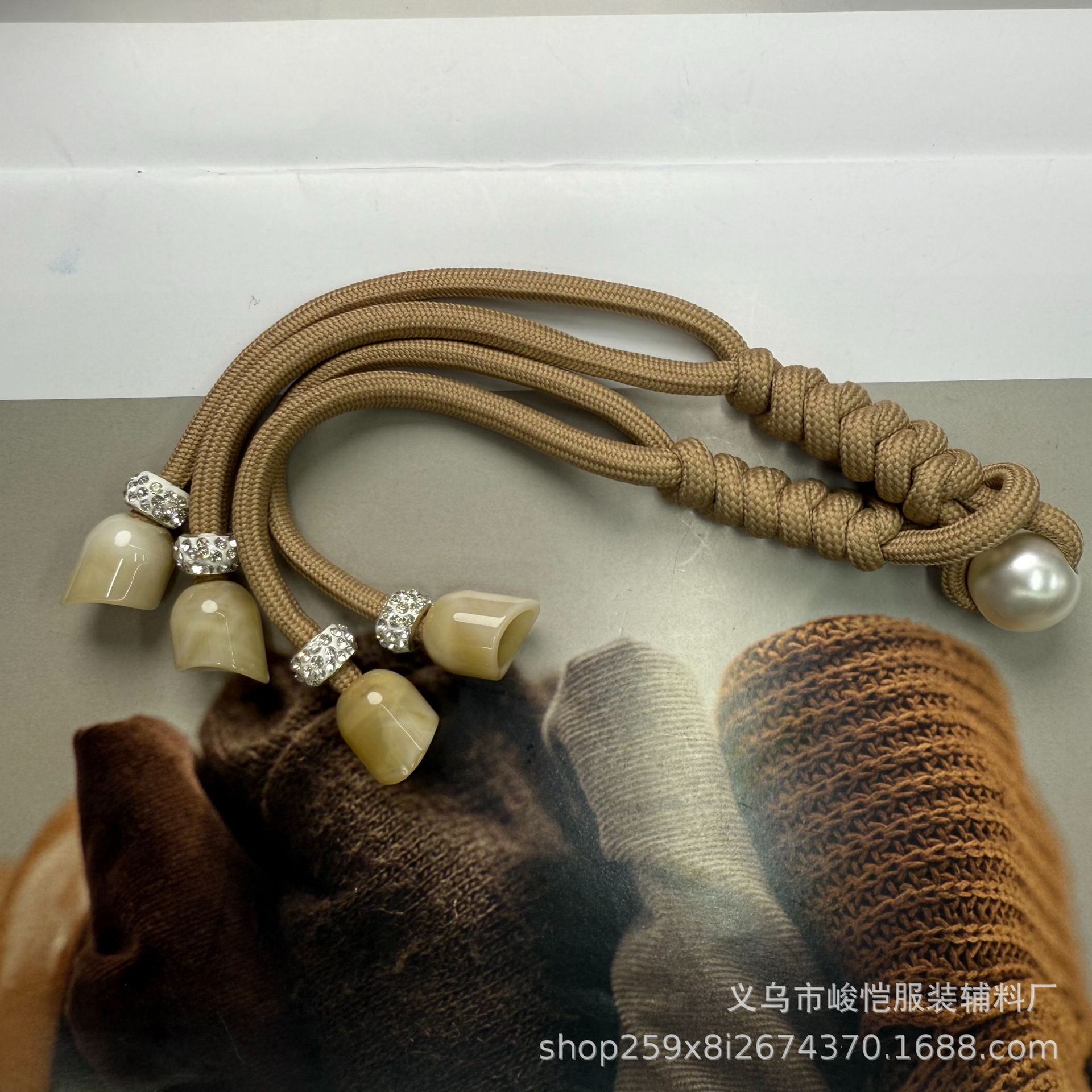 中式盘扣珍珠国风纽扣流苏中国结大衣对扣羽绒毛衣唐装汉服扣子详情22