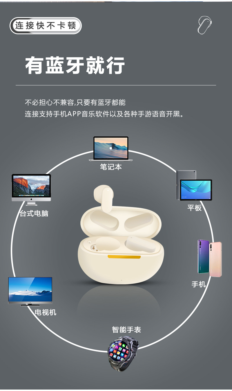 跨境新款私模TWS真无线蓝牙耳机入耳式5.3运动商务电竞华强北批发详情13